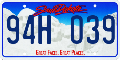 SD license plate 94HO39
