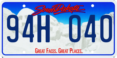 SD license plate 94HO40