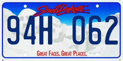 SD license plate 94HO62