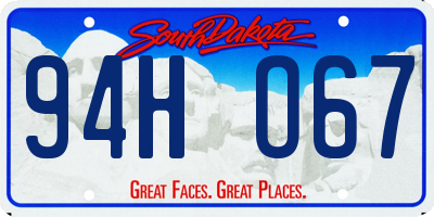 SD license plate 94HO67