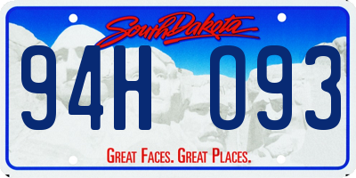 SD license plate 94HO93