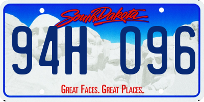 SD license plate 94HO96
