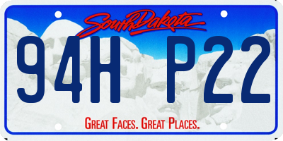 SD license plate 94HP22