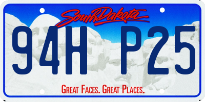 SD license plate 94HP25