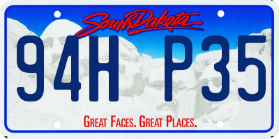 SD license plate 94HP35