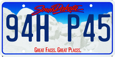 SD license plate 94HP45