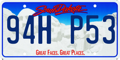 SD license plate 94HP53