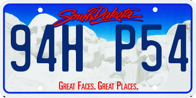 SD license plate 94HP54