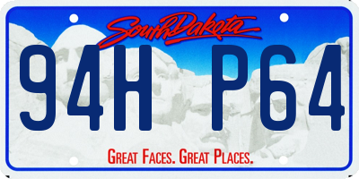 SD license plate 94HP64