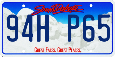 SD license plate 94HP65