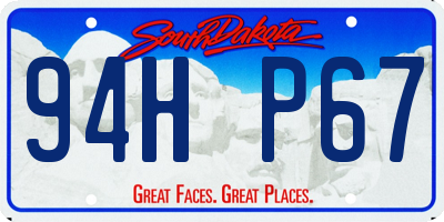 SD license plate 94HP67