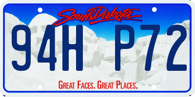 SD license plate 94HP72
