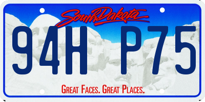 SD license plate 94HP75