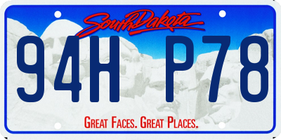 SD license plate 94HP78