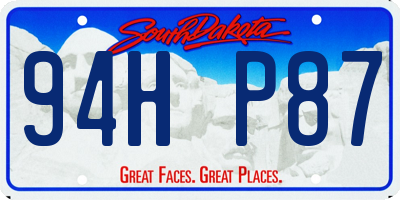 SD license plate 94HP87