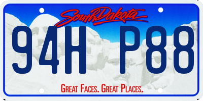 SD license plate 94HP88