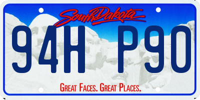 SD license plate 94HP90