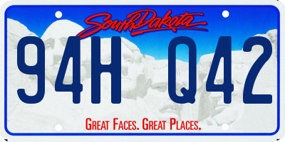 SD license plate 94HQ42
