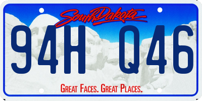 SD license plate 94HQ46