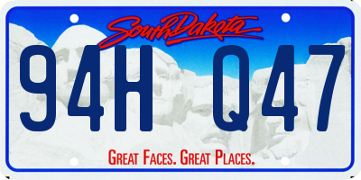 SD license plate 94HQ47