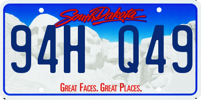 SD license plate 94HQ49