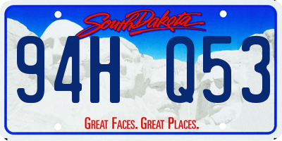 SD license plate 94HQ53