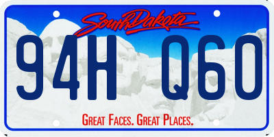 SD license plate 94HQ60