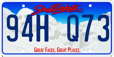 SD license plate 94HQ73