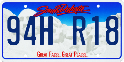 SD license plate 94HR18