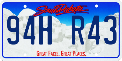 SD license plate 94HR43