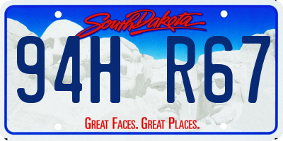 SD license plate 94HR67