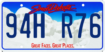 SD license plate 94HR76