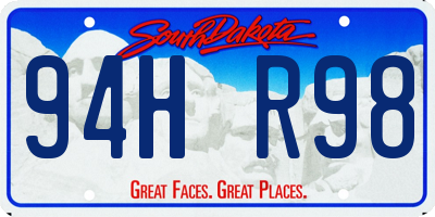SD license plate 94HR98