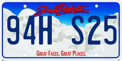 SD license plate 94HS25