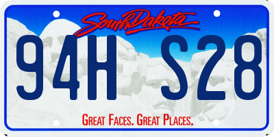 SD license plate 94HS28