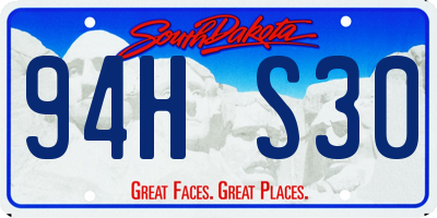 SD license plate 94HS30