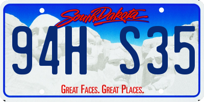 SD license plate 94HS35