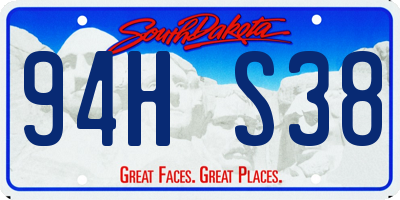 SD license plate 94HS38