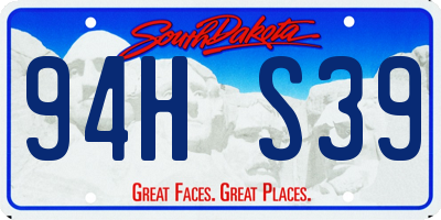 SD license plate 94HS39