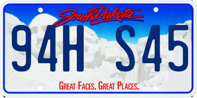 SD license plate 94HS45