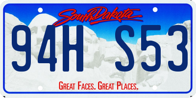 SD license plate 94HS53