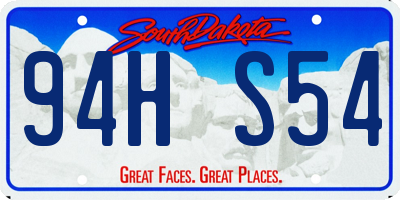 SD license plate 94HS54
