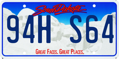 SD license plate 94HS64