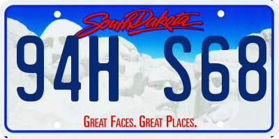 SD license plate 94HS68