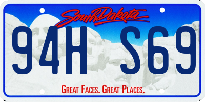 SD license plate 94HS69