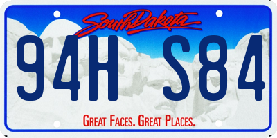 SD license plate 94HS84