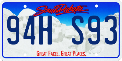 SD license plate 94HS93