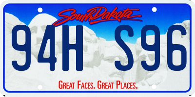 SD license plate 94HS96