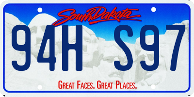 SD license plate 94HS97