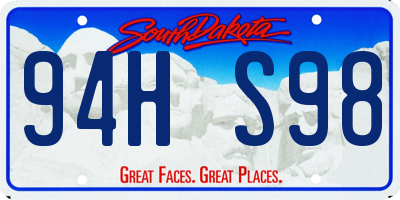 SD license plate 94HS98